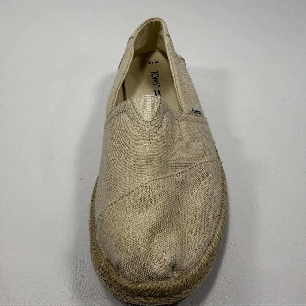 TOMS Alpargata Beige Canvas Rope Espadrille Slip On Shoes Size 7.5‎